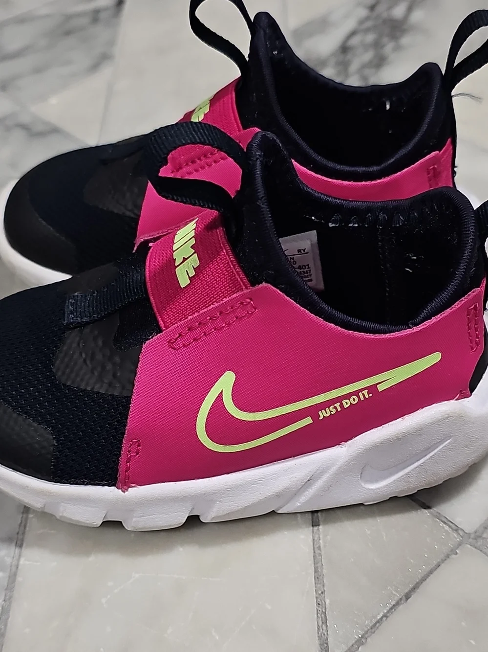 Nike Kids' Pink and Navy Slip-On Athletic Shoes Size 6c